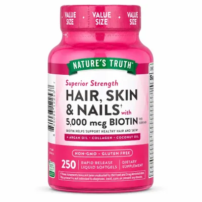 Nature's Truth Hair Skin Nails 5000 mcg 250 softgel